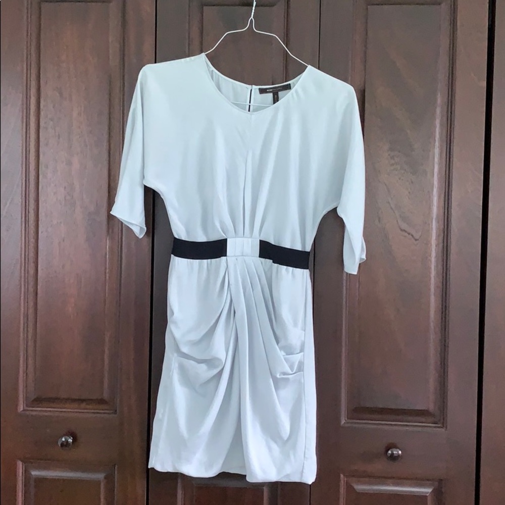 BCBG white draped dress size XS